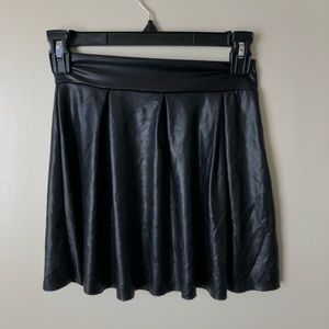 Faux Leather Skater Skirt